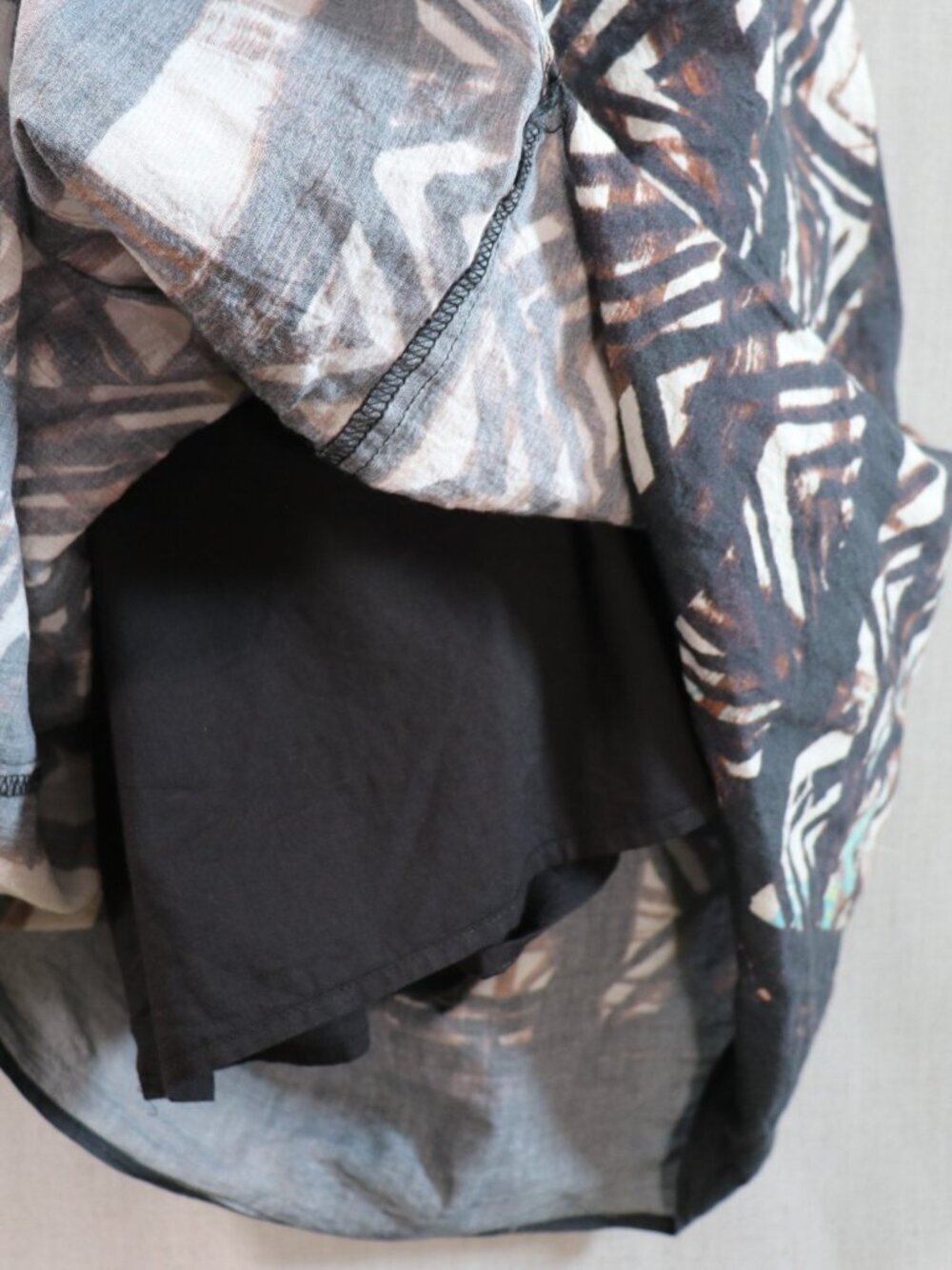 Peruvian Connection Batik Midi Dress Size 6 (Fits like 4/5) Black Brown Cotton - Picture 11 of 16